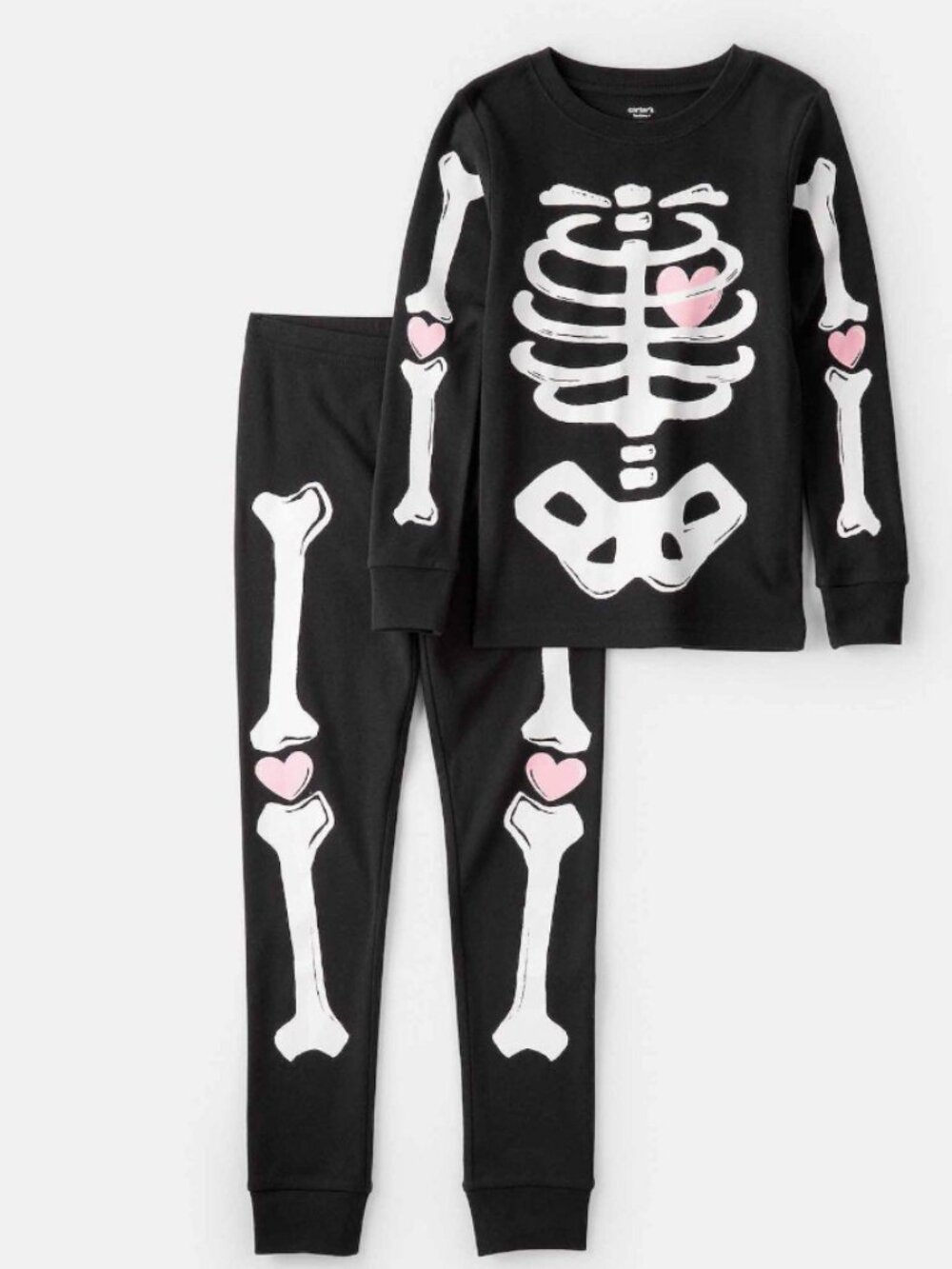 Carter's Girls Glow-in-the-Dark Skeleton 2-Piece Pajama Set Size 14